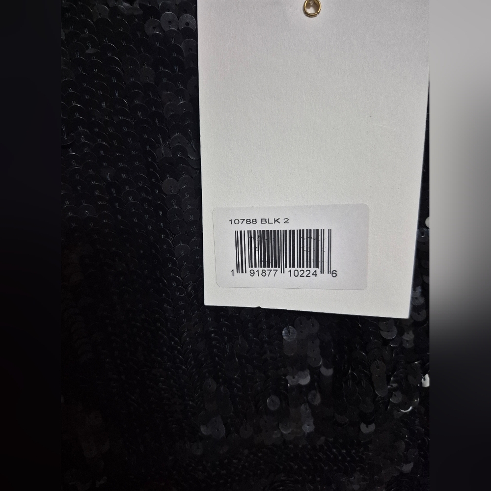 Mac Duggal 10788 NWT Black Sequined One Sleeve Gown - Picture 7 of 8